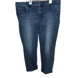 Chicos So Slimming Girlfriend Straight Leg Jeans Womens Sz 3 =16 Casual Vacation